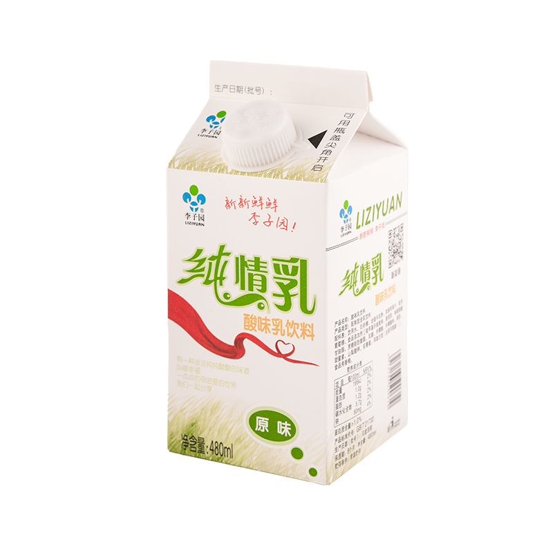 “纯情乳”酸味乳饮料，单瓶净含量480ml